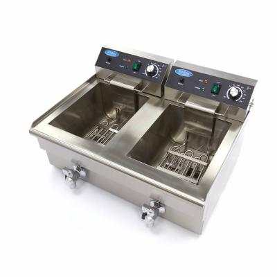 MAXIMA 09365011 | Fritéza 2 x 16 l s vypouštěcím kohoutem - dvojitý koš
