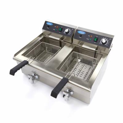MAXIMA 09365011 | Fritéza 2 x 16 l s vypouštěcím kohoutem - dvojitý koš