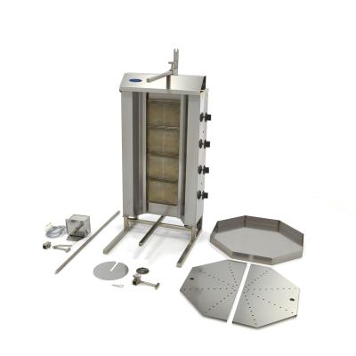 Plynový gril na kebab - 4 hořáky - 50 kg masa | MAXIMA 09370230