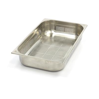 Gastroška 1/1 GN - perforovaná - hloubka 10 cm - 53 x 32,5 cm - nerezová ocel | MAXIMA 09367603