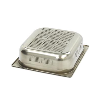 Gastroška 2/3 GN - perforovaná - hloubka 10 cm - 32,5 x 35,4 cm - nerezová ocel | MAXIMA 09367671