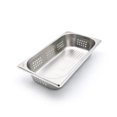 Gastroška 1/3 GN - perforovaná - hloubka 6,5 cm - 32,5 x 17,6 cm - nerezová ocel | MAXIMA 09367620