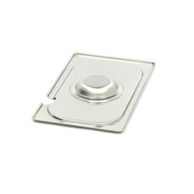 Gastroška s víkem 1/4 GN - s prohlubní - nerezová ocel | MAXIMA 09367773