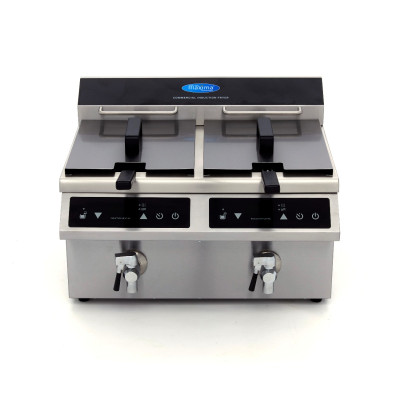 Maxima Fritéza 2 x 8 l s vypouštěcím kohoutkem - indukce - dvojitý koš |  09371095