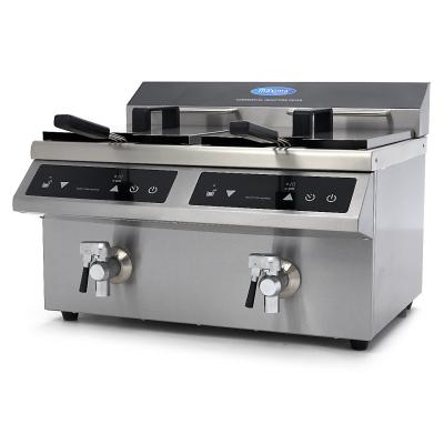 MAXIMA 09371095 | Fritéza 2 x 8 l s vypouštěcím kohoutkem - indukce - dvojitý koš