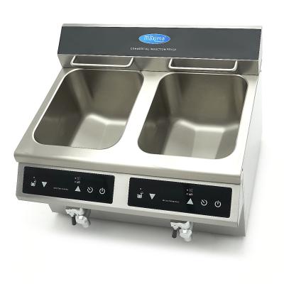 Fritéza 2 x 8 l s vypouštěcím kohoutkem - indukce - dvojitý koš | MAXIMA 09371095