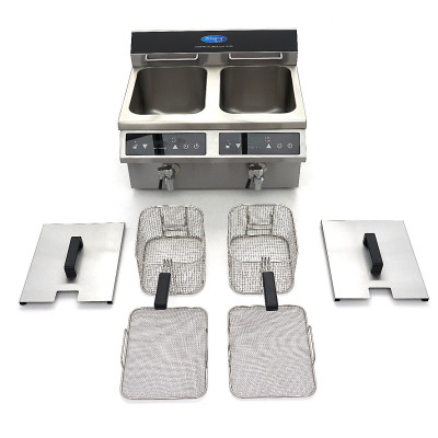 Maxima Fritéza 2 x 8 l s vypouštěcím kohoutkem - indukce - dvojitý koš |  09371095