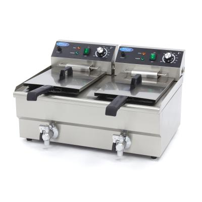 Fritéza 2 x 13 l s vypouštěcím kohoutkem - dvojitý koš | MAXIMA 09365231