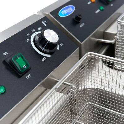 Maxima Fritéza - 2 x 16 l - 2 koše - s vypouštěcím kohoutem a stojanem - 230 V |  09365158