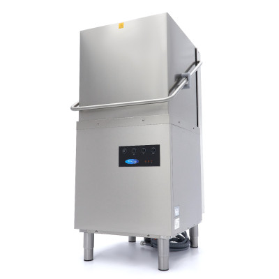 Maxima Průchozí myčka nádobí - 50x50cm - s odtokem, pomocným oplachem a mýdlovými čerpadly - 400V |  09240080