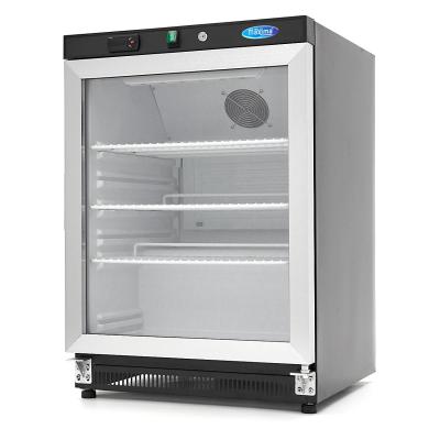 Lednice - 200 l - černá - se skleněnými dveřmi | MAXIMA 09405008