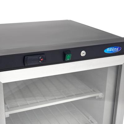 Mrazící skříň - 200 l - černá - se skleněnými dveřmi | MAXIMA 09405009