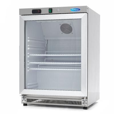 Lednice - 200 l - nerezová ocel - se skleněnými dveřmi | MAXIMA 09405010