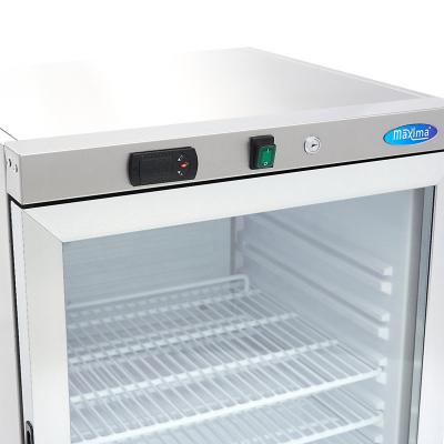 Lednice - 200 l - nerezová ocel - se skleněnými dveřmi | MAXIMA 09405010
