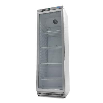 Lednice - 400 l - nerezová ocel - se skleněnými dveřmi | MAXIMA 09405022