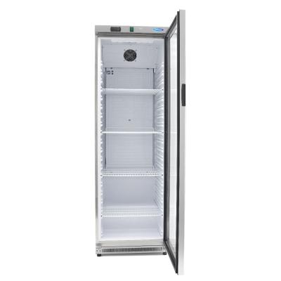 Lednice - 400 l - nerezová ocel - se skleněnými dveřmi | MAXIMA 09405022