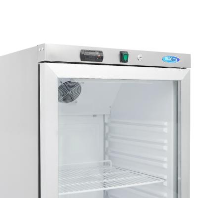 Lednice - 400 l - nerezová ocel - se skleněnými dveřmi | MAXIMA 09405022