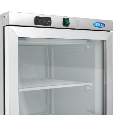 Mrazící skříň - 400 l - nerezová ocel - se skleněnými dveřmi | MAXIMA 09405023