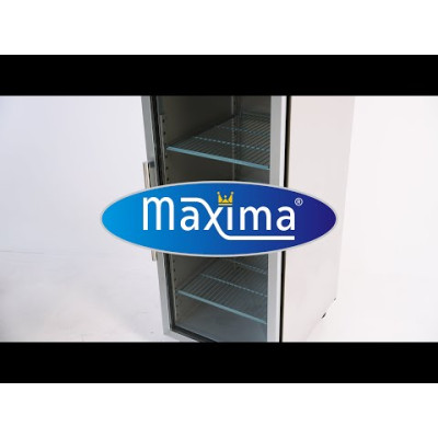 Maxima Mrazící skříň - 600 l - 3 nastavitelné police (2/1 GN) - nerezová ocel - se skleněnými dveřmi |  09400006