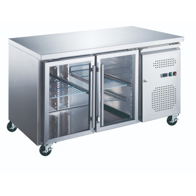 Maxima Pultový CHLADÍCÍ STŮL - 136 cm - 2 skleněné dveře |  09400401