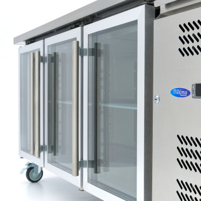 Maxima Pultový CHLADÍCÍ STŮL - 180 cm - 3 skleněné dveře |  09400406