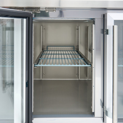 Maxima Pultový CHLADÍCÍ STŮL - 223 cm - 4 skleněné dveře |  09400409