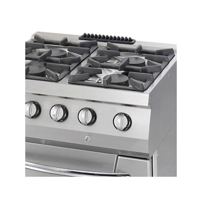 Maxima Heavy Duty sporák - 4 hořáky - dvojitá jednotka - hloubka 70 cm - 37 kW - plyn včetně trouby |  09396113