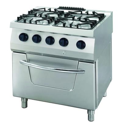 Heavy Duty sporák – 4 hořáky – dvojitá jednotka – hloubka 70 cm – 31 kW – plyn včetně trouby | MAXIMA 09396102