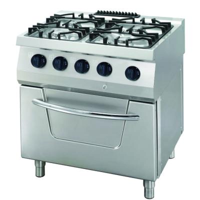 Heavy Duty sporák – 4 hořáky – dvojitá jednotka – hloubka 70 cm – 33 kW – plyn včetně elektrické trouby | MAXIMA 09396114