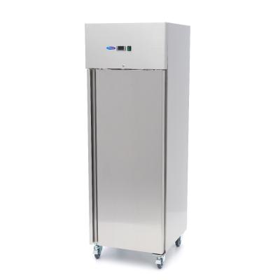 Lednice 400 l - 3 nastavitelných polic - nerezová ocel - na kolečkách | MAXIMA 09400131