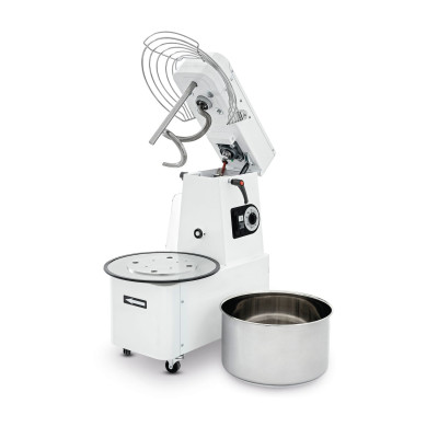 Spirálový mixér s vyvýšenou mísou a odnímatelnou mísou, 22 l, Prismafood, 56 kg/h, 22L, 400V/750W, 390x670x(H)735mm | 1I053035