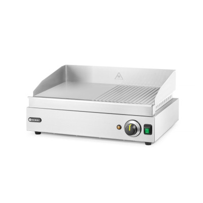 Mřížka s polovičním žebrováním, HENDI, Profi Line, 1/2 plochý, 1/2 žebrovaný, 230V/2400W, 527x404x(H)233mm | 203156