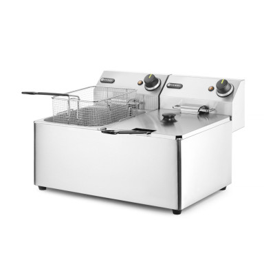 Fritéza Kitchen Line - 2x 8L, HENDI, Kitchen Line, 16L, 230V/7000W, 542x430x(H)351mm | 205839