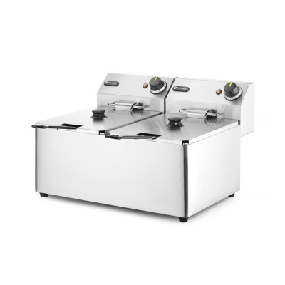 Fritéza Kitchen Line - 2x 8L, HENDI, Kitchen Line, 16L, 230V/7000W, 542x430x(H)351mm | 205839