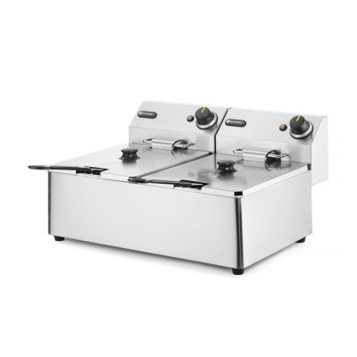 Fritéza Kitchen Line - 2x 6L, HENDI, Kitchen Line, 12L, 230V/6600W, 550x430x(H)305mm | 205853