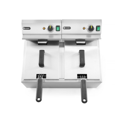 Ruční fritéza, 2 × 8 l, HENDI, Profi Line, 16L, 230V/7000W, 605x460x(H)369mm | 207307