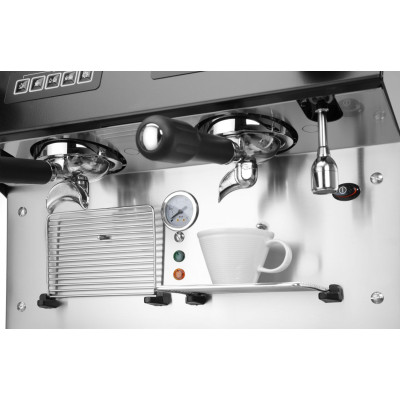 Kompaktní automatický kávovar Julia, 2-skupinový, HENDI, Černá, 230V/2700W, 475x563x(H)530mm | 207499