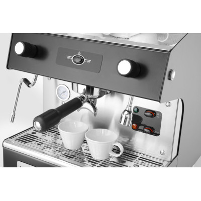 Kávovar Romeo Easy 1 pákový, poloautomatický, černý, HENDI, 230V/1800W, 375x530x(H)485mm | 207598