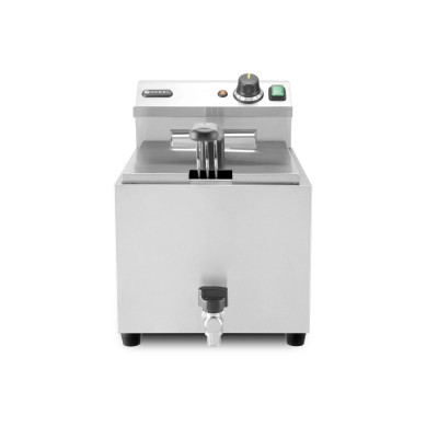 Hluboká fritéza XL s vypouštěcím kohoutkem, HENDI, Profi Line, 10L, 400V/6600W, 300x585x(H)377mm | 209424