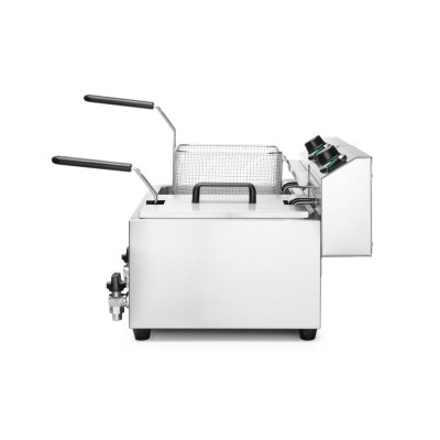 Ruční fritéza s vypouštěcím kohoutem, 2 × 8 l, HENDI, Profi Line, 16L, 230V/7000W, 610x515x(H)369mm | 209301