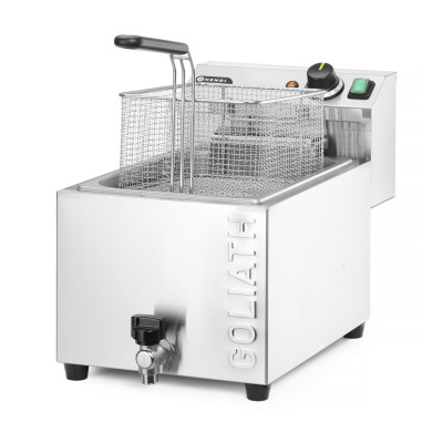 Fritéza XL s vypouštěcím kohoutem HENDI GOLIATH, HENDI, 10L, 400V/10200W, 300x585x(H)392mm | 209431