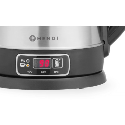 Bezdrátová elektrická konvice s teplotní regulací, HENDI, 1,8L, 230V/1800W, 230x165x(H)255mm | 209943
