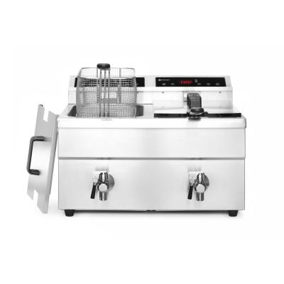 HENDI 215029 | Indukční fritéza s výpustí - 2 x 8 l