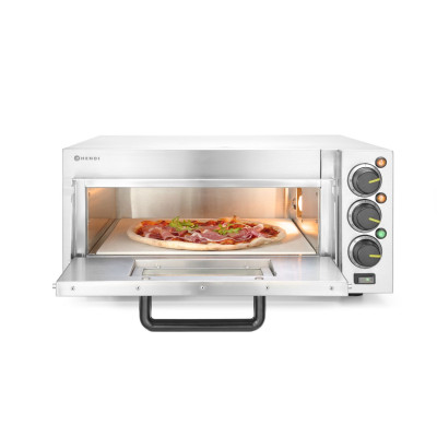 Jednokomorová pec na pizzu 2000 W, HENDI, Stříbrná, 230V/2000W, 580x560x(H)275mm | 220290