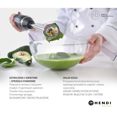 Tyčový mixér HENDI BLEND, HENDI, designed by Robert Bronwasser, 220-240V/250W, 71x(H)450mm | 222157