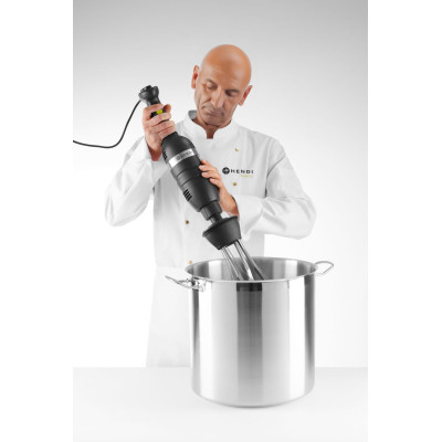 Sada: Tyčový mixér 350 s regulací rychlosti + šlehací metla + nástěnný stojan, HENDI, Kitchen Line, Černá, 230V/350W, 110x324x