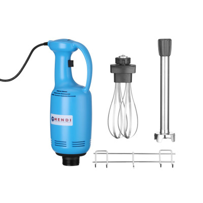 Ruční mixér s proměnnou rychlostí 400 s šlehačkou a závěsem, HENDI, 230V/400W, 155x120x(H)790mm | 224014