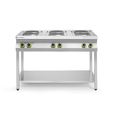Elektrický vařič Kitchen Line - 6 plotýnek s otevřenou podstavou, HENDI, Kitchen Line, 400V/15600W, 1200x700x(H)900mm | 226230