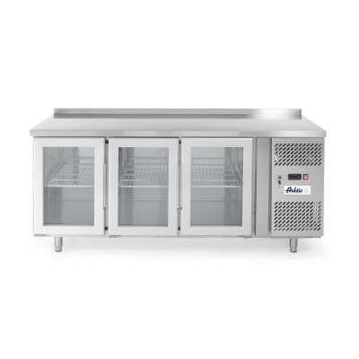 Třídveřový chladicí stůl, prosklený, s postranními skříňkami, Arktic, 420L, 230V/400W, 1795x700x(H)850mm | 233436
