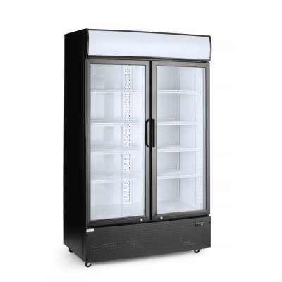 Barová chladnička s podsvíceným panelem, dvoudveřová, Arktic, 512L, Černá, 220-240V/510W, 1120x585x(H)1900mm | 233795